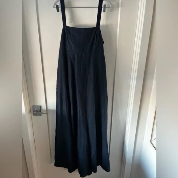 Abercrombie & Fitch Premium Linen Bow Back Maxi Dress - Picture 9 of 11